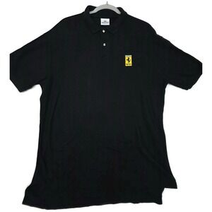 Ferrari Willow Pointe Sportswear Polo Shirt Mens Large Black Cotton Logo USA